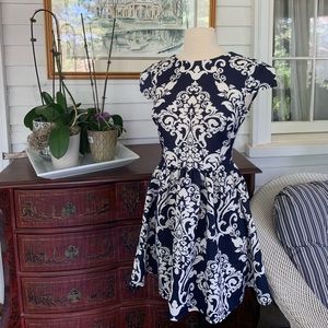 B.Darlin Blue Paisley Cocktail Dress